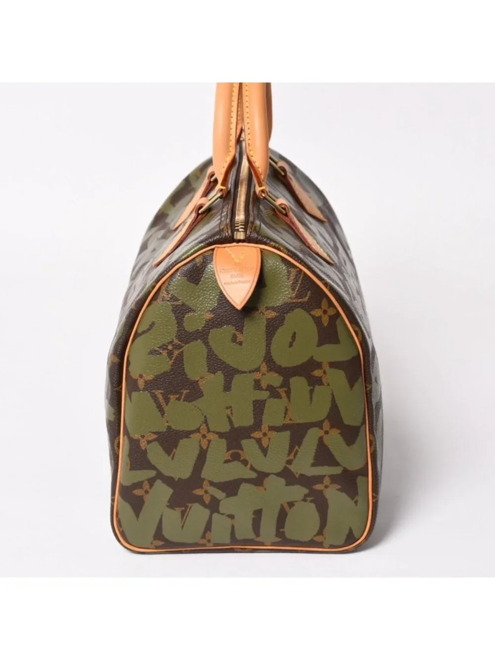 Louis Vuitton Handbag Speedy 30 Monogram Graffiti Khaki Gold